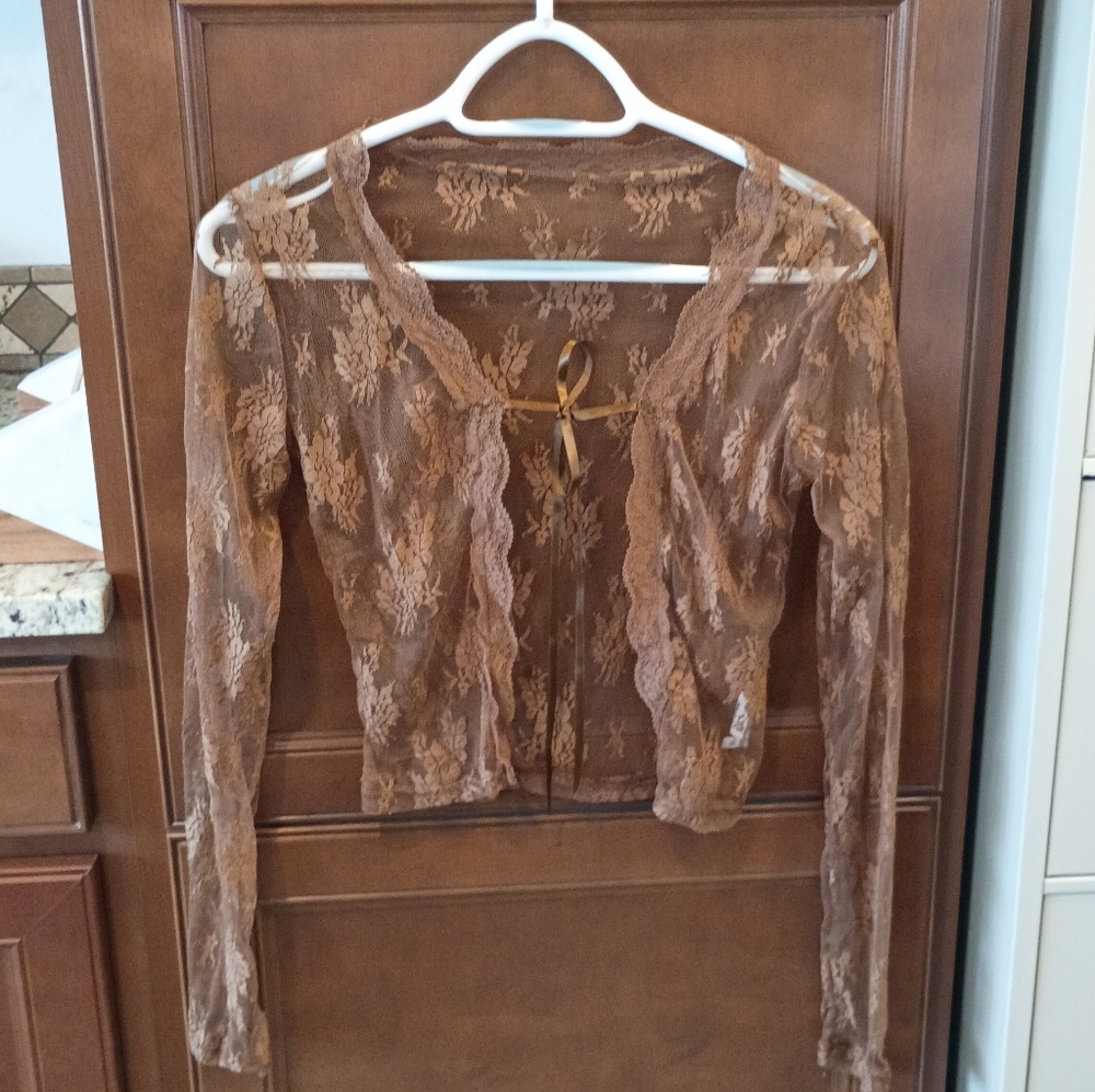 Brown Lace Cardigan